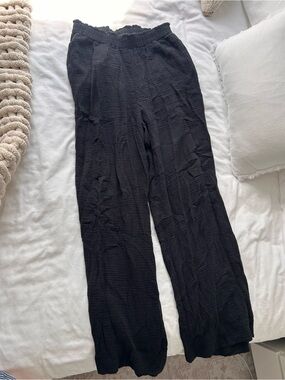 Black Wide-Leg Lounge Pants